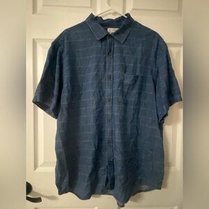 1- OLD NAVY Blue Chambray GRID Plaid Button Up EVERYDAY Shirt